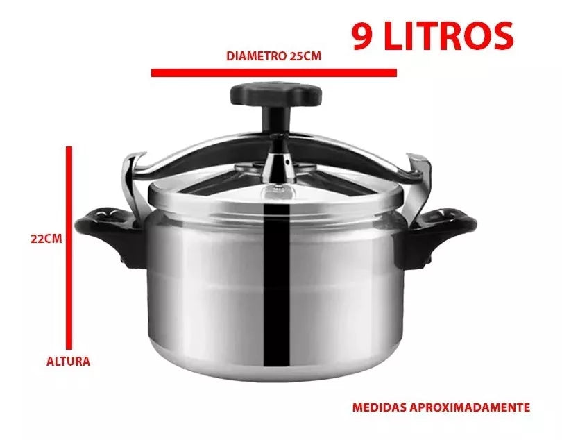 "¡Cocina como una profesional con la Olla a Presion de 9, 7 y 5 Litros de Aluminio de Alta Pureza: Rapidez, Seguridad y Sabor en Cada Plato! 🍲✨