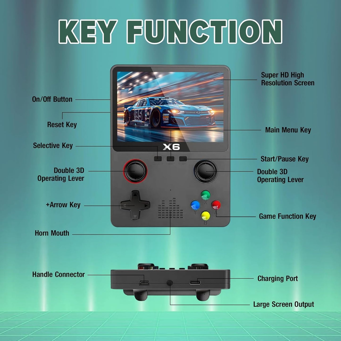 Consola De Juegos Portátil X6 USB