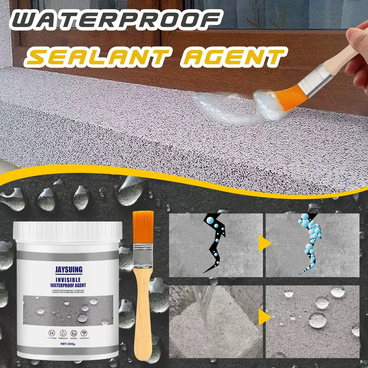 Sellador Epóxico Impermeable de Grietas y Fugas 500g + Brocha Gratis ✨✨