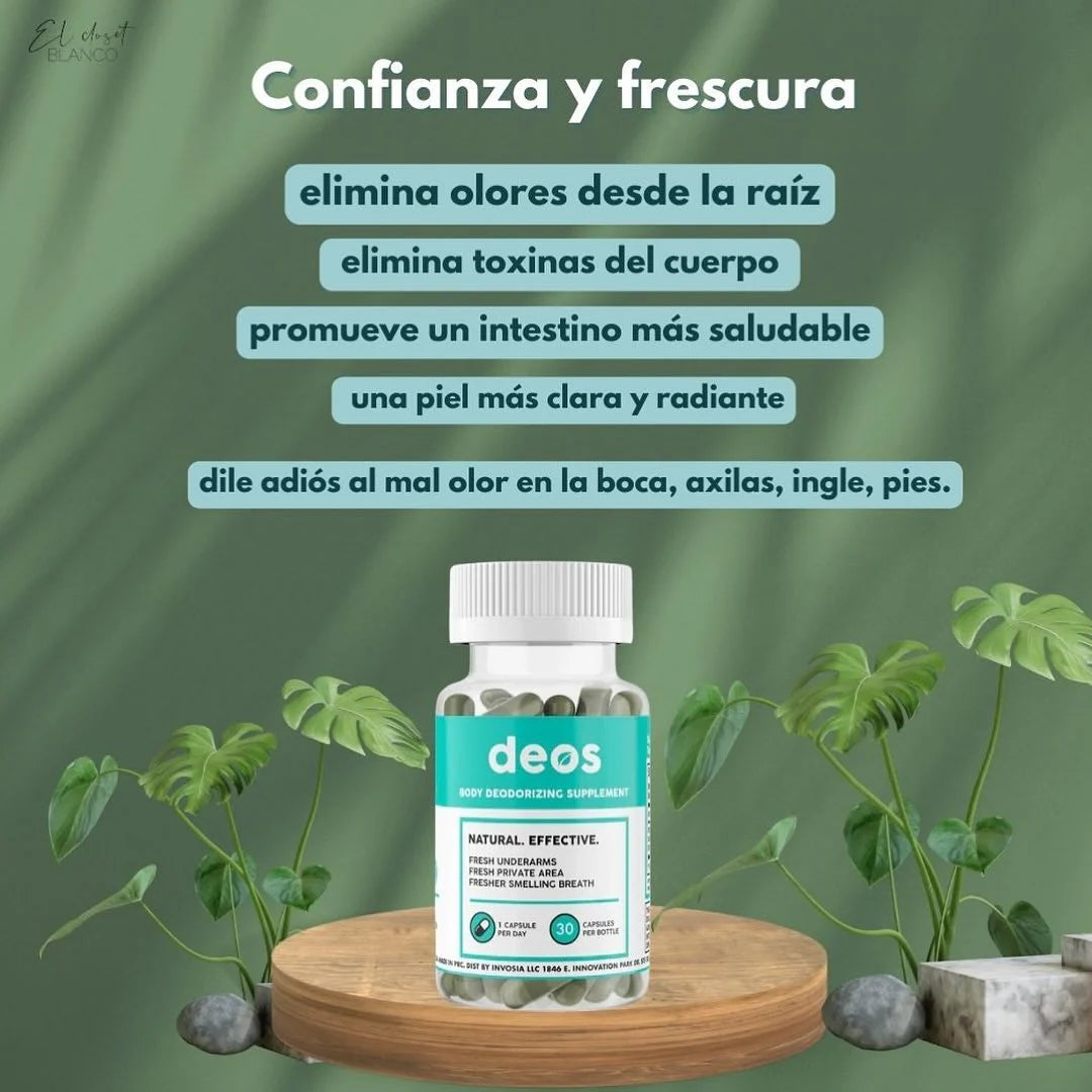 DEOS™ 30 CAP - GRAN OFERTA 3 X 2 🔥🔥- El primer desodorante interno que elimina el olor corporal de pies a cabeza
