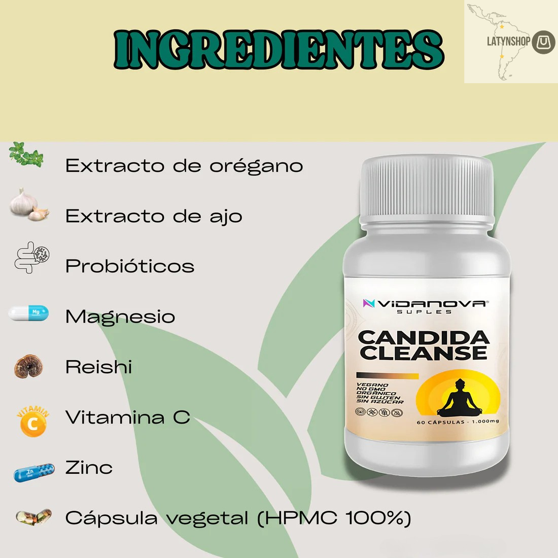 CANDIDA CLEANSE 1000MG 60 CAPS 💊