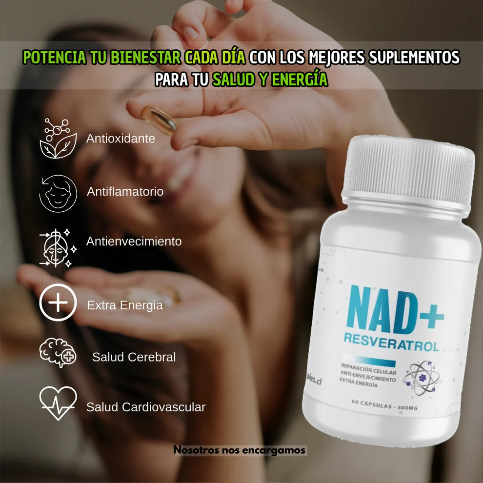 NAD+ RESVERATROL 500MG 60 CAPS ORIGINAL