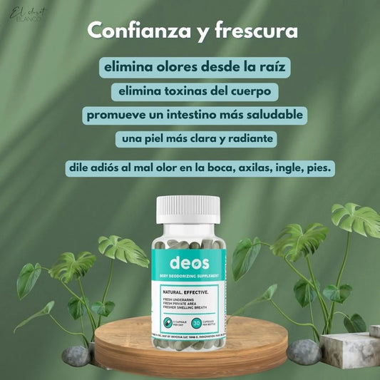 DEOS™ 30 CAP - GRAN OFERTA 3 X 2 🔥🔥- El primer desodorante interno que elimina el olor corporal de pies a cabeza
