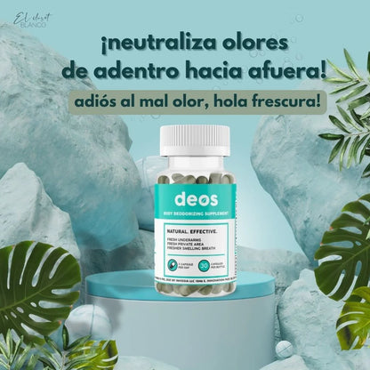 DEOS™ 30 CAP - GRAN OFERTA 3 X 2 🔥🔥- El primer desodorante interno que elimina el olor corporal de pies a cabeza