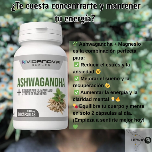 🌿Ashwagandha + Magnesio 1000mg 60 CAPS✨