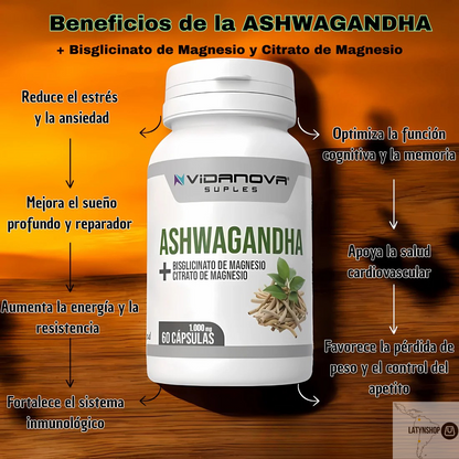🌿Ashwagandha + Magnesio 1000mg 60 CAPS✨